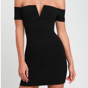 Black Off The Shoulder Mini Dress